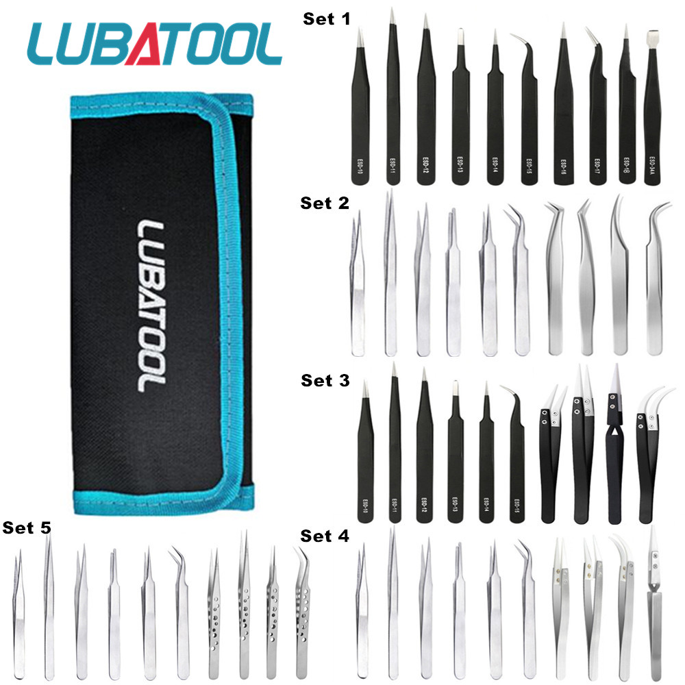 Electronics Repair Tool Kit - Ensemble de pincettes antistatiques en acier