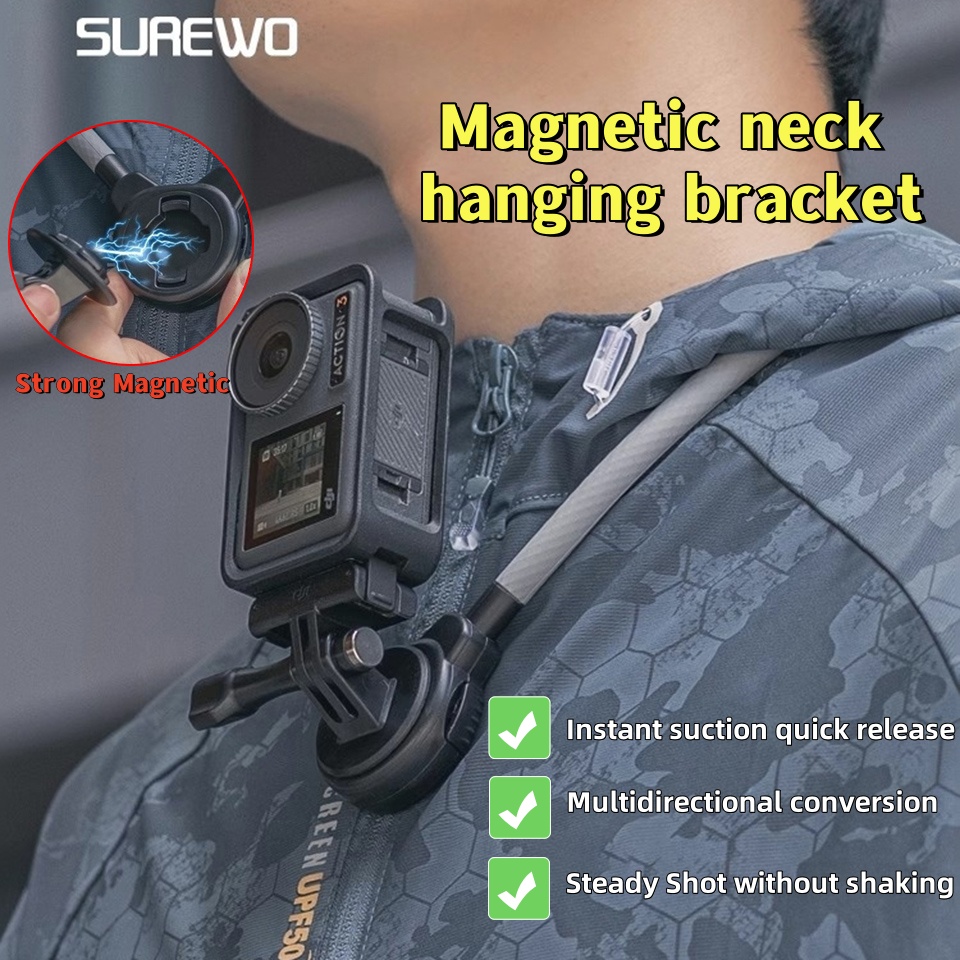 SUREWO-Support de cou magnétiq - Gopro Action Camera Hero 11 Black avis et prix