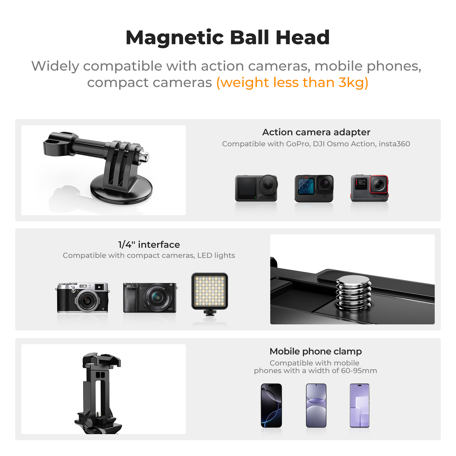 Support magnétique pour caméra - Gopro Action Camera Hero 11 Black avis et prix